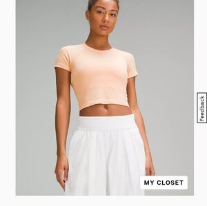 Lululemon Swiftly Tech Cropped Short Sleeved Shirt 2.0 Size 6